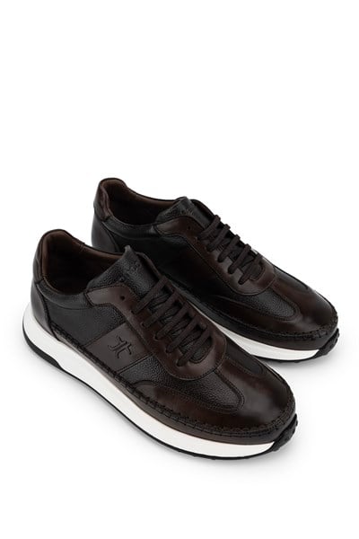 Tamer Tanca Erkek Hakiki Deri Kahverengi Sneakers & Spor Ayakkabı