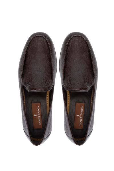 Tamer Tanca Erkek Hakiki Deri Kahverengi Loafer Ayakkabı