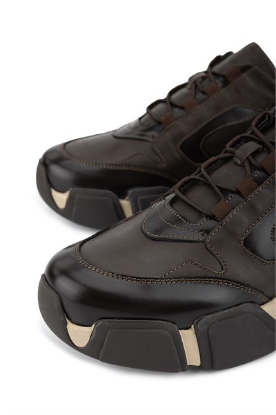 Tamer Tanca Erkek Hakiki Deri Kahverengi Sneakers & Spor Ayakkabı