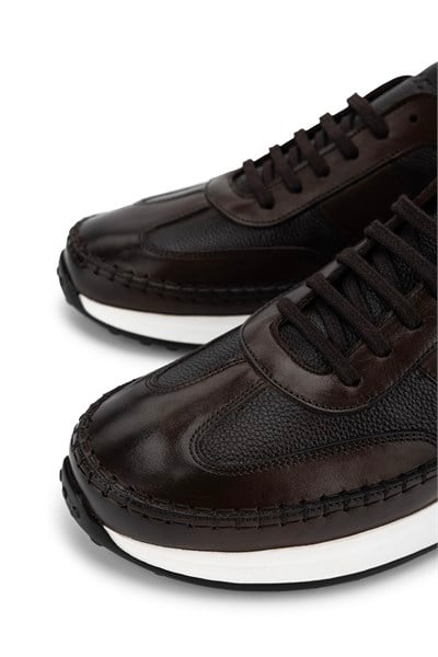 Tamer Tanca Erkek Hakiki Deri Kahverengi Sneakers & Spor Ayakkabı
