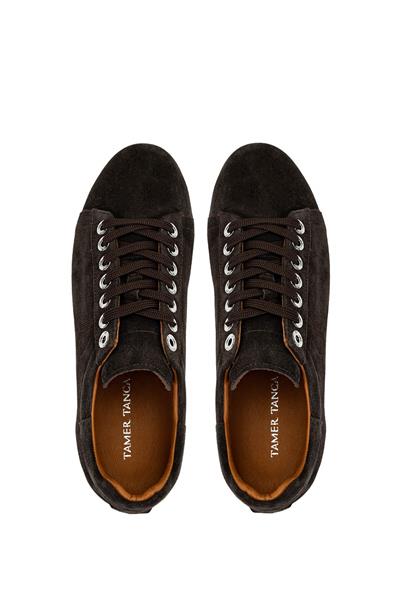 Tamer Tanca Erkek Hakiki Deri Kahverengi Süet Sneakers & Spor Ayakkabı