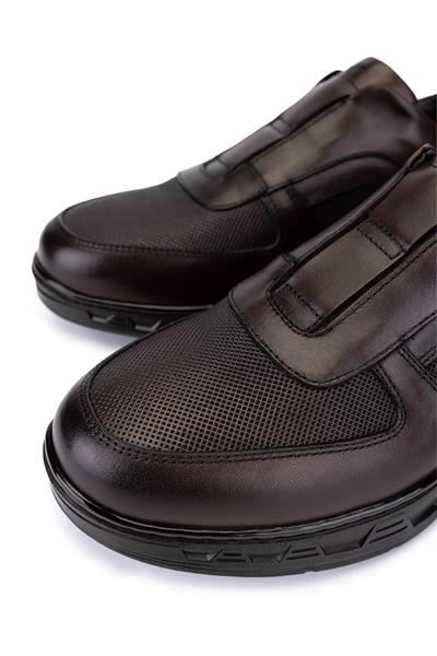 Tamer Tanca Erkek Hakiki Deri Kahverengi Sneaker
