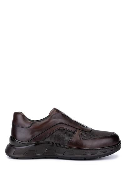 Tamer Tanca Erkek Hakiki Deri Kahverengi Sneaker