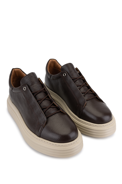 Tamer Tanca Erkek Hakiki Deri Kahverengi Sneakers & Spor Ayakkabı