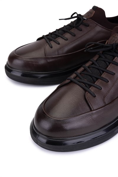 Tamer Tanca Erkek Hakiki Deri Kahverengi Sneakers & Spor Ayakkabı