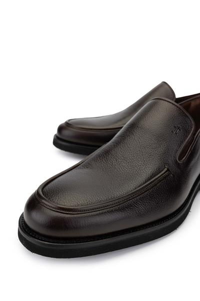 Tamer Tanca Erkek Hakiki Deri Kahverengi Loafer Ayakkabı