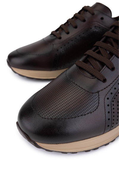 Tamer Tanca Erkek Hakiki Deri Kahverengi Sneakers & Spor Ayakkabı