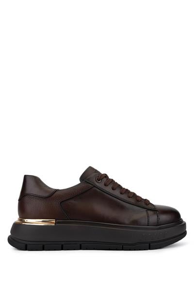 Tamer Tanca Erkek Hakiki Deri Kahverengi Sneakers & Spor Ayakkabı