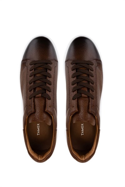 Tamer Tanca Erkek Hakiki Deri Kahverengi Sneakers & Spor Ayakkabı