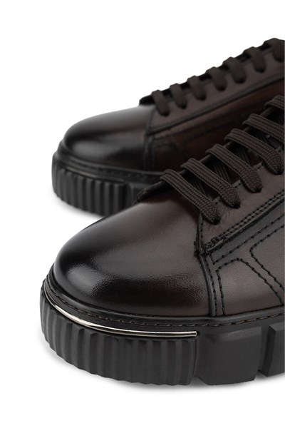 Tamer Tanca Erkek Hakiki Deri Kahverengi Sneakers & Spor Ayakkabı