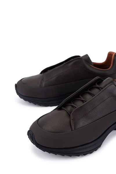 Tamer Tanca Erkek Hakiki Deri Kahverengi Sneakers & Spor Ayakkabı