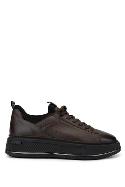 Tamer Tanca Erkek Hakiki Deri Kahverengi Sneakers & Spor Ayakkabı