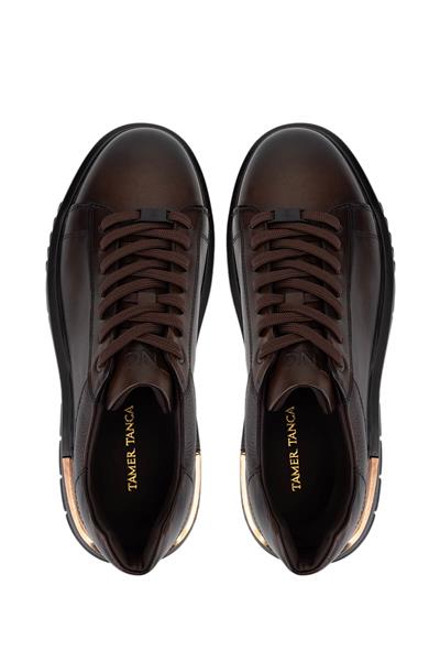Tamer Tanca Erkek Hakiki Deri Kahverengi Sneakers & Spor Ayakkabı