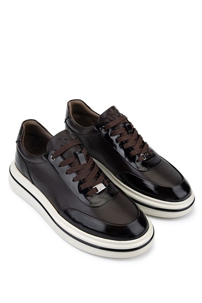 Tamer Tanca Erkek Hakiki Deri Kahverengi Sneakers & Spor Ayakkabı