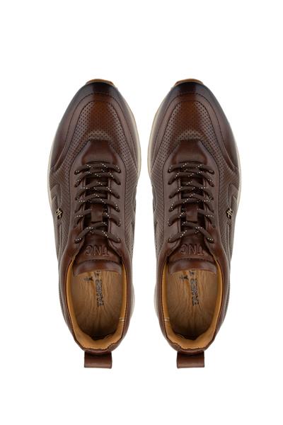 Tamer Tanca Erkek Hakiki Deri Kahverengi Sneakers & Spor Ayakkabı