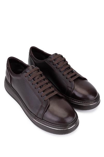 Tamer Tanca Erkek Hakiki Deri Kahverengi Sneakers & Spor Ayakkabı