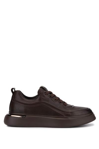Tamer Tanca Erkek Hakiki Deri Kahverengi Sneakers & Spor Ayakkabı