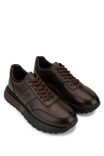 Tamer Tanca Erkek Hakiki Deri Kahverengi Sneakers & Spor Ayakkabı