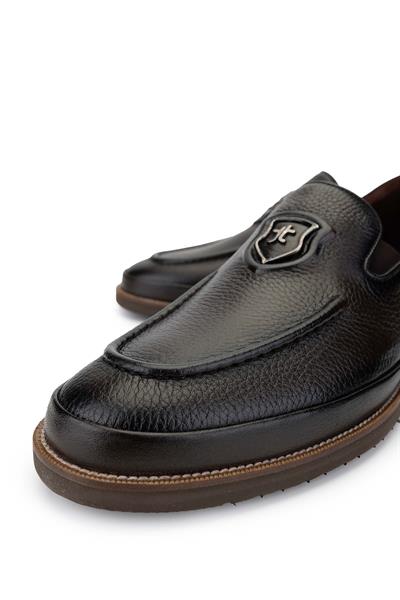 Tamer Tanca Erkek Hakiki Deri Kahverengi Loafer Ayakkabı
