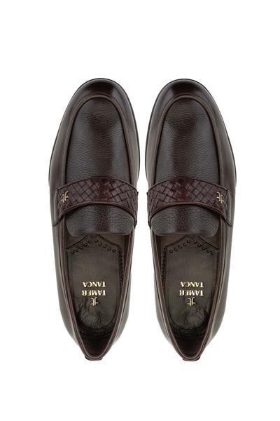 Tamer Tanca Erkek Hakiki Deri Kahverengi Loafer Ayakkabı
