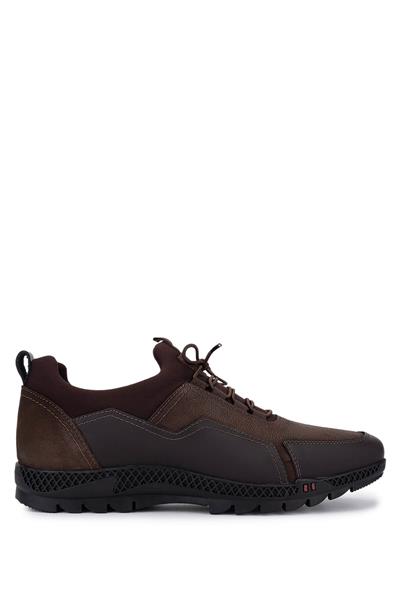 Tamer Tanca Erkek Hakiki Deri Kahverengi Nubuk Sneakers & Spor Ayakkabı