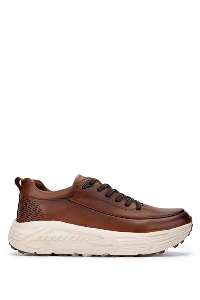 Tamer Tanca Erkek Hakiki Deri Kahverengi Sneakers & Spor Ayakkabı
