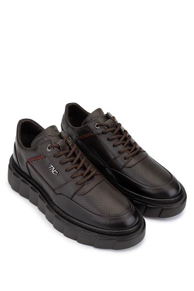 Tamer Tanca Erkek Hakiki Deri Kahverengi Sneakers & Spor Ayakkabı
