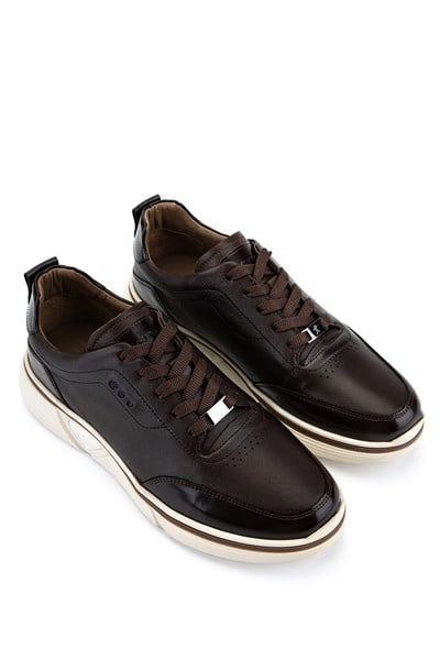 Tamer Tanca Erkek Hakiki Deri Kahverengi Sneakers & Spor Ayakkabı