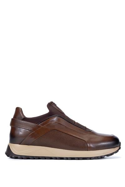 Tamer Tanca Erkek Hakiki Deri Kahverengi Sneakers & Spor Ayakkabı