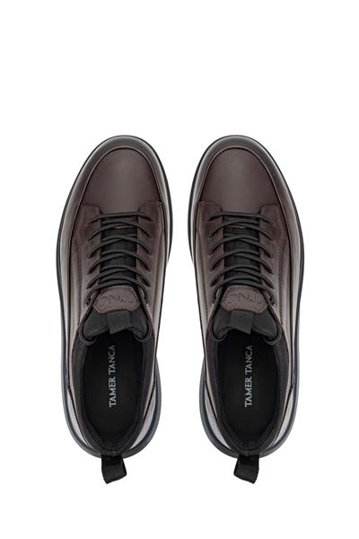 Tamer Tanca Erkek Hakiki Deri Kahverengi Sneakers & Spor Ayakkabı