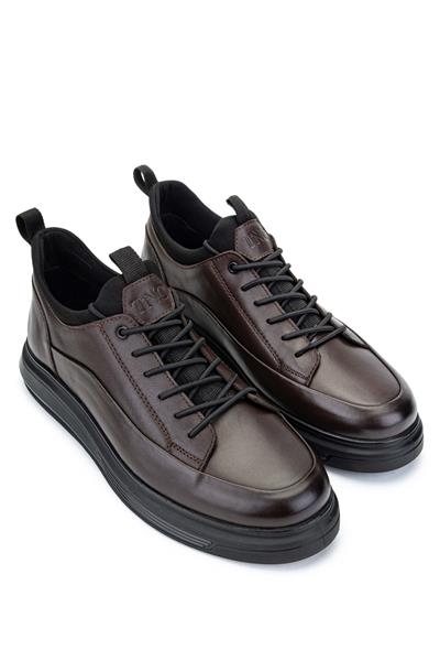Tamer Tanca Erkek Hakiki Deri Kahverengi Sneakers & Spor Ayakkabı