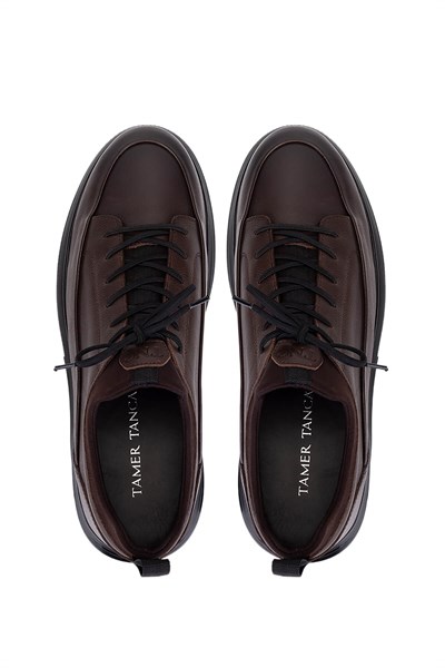 Tamer Tanca Erkek Hakiki Deri Kahverengi Sneakers & Spor Ayakkabı