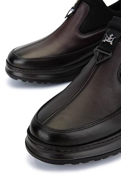 Tamer Tanca Erkek Hakiki Deri Kahverengi Sneaker Ayakkabı