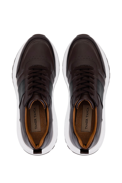 Tamer Tanca Erkek Hakiki Deri Kahverengi Sneakers & Spor Ayakkabı