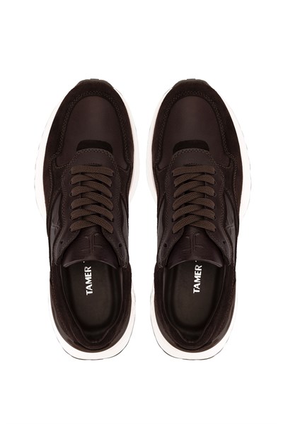 Tamer Tanca Erkek Hakiki Deri Kahverengi Sneakers & Spor Ayakkabı