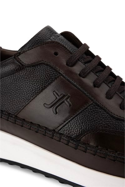 Tamer Tanca Erkek Hakiki Deri Kahverengi Sneakers & Spor Ayakkabı