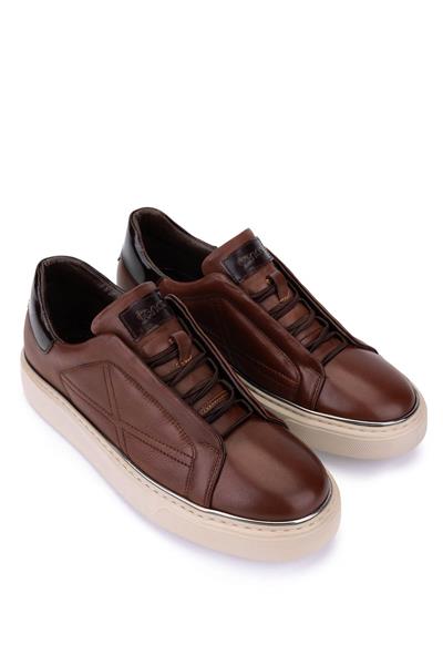 Tamer Tanca Erkek Hakiki Deri Kahverengi Sneakers & Spor Ayakkabı