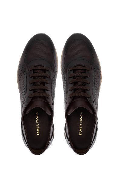 Tamer Tanca Erkek Hakiki Deri Kahverengi Sneakers & Spor Ayakkabı