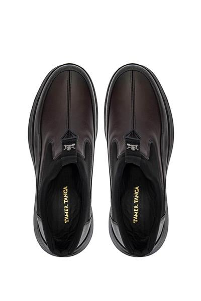 Tamer Tanca Erkek Hakiki Deri Kahverengi Sneaker Ayakkabı