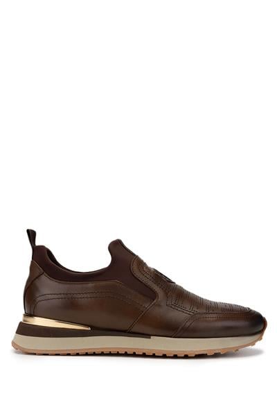 Tamer Tanca Erkek Hakiki Deri Kahverengi Sneakers & Spor Ayakkabı