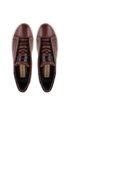 Tamer Tanca Erkek Hakiki Deri Kahverengi Sneakers & Spor Ayakkabı