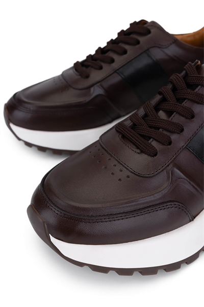 Tamer Tanca Erkek Hakiki Deri Kahverengi Sneakers & Spor Ayakkabı