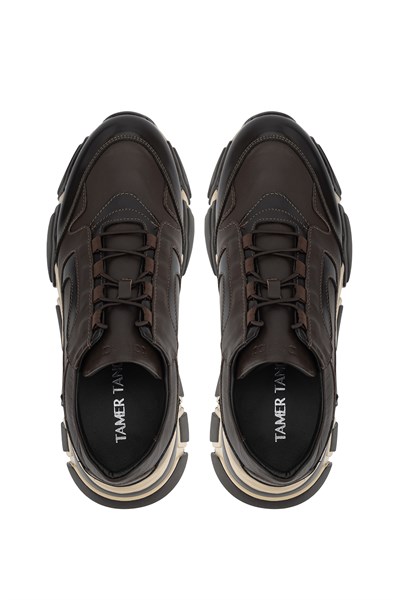 Tamer Tanca Erkek Hakiki Deri Kahverengi Sneakers & Spor Ayakkabı