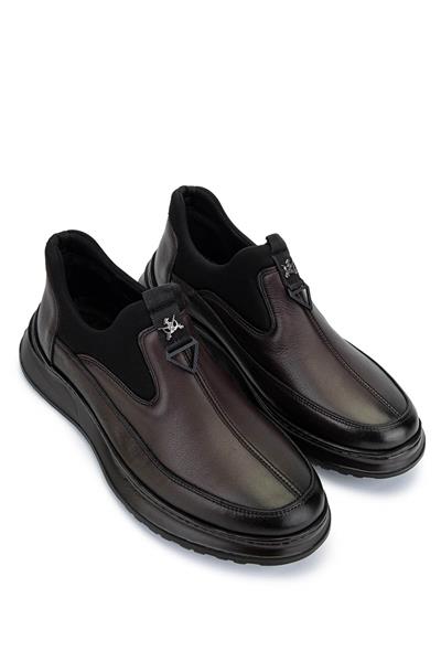 Tamer Tanca Erkek Hakiki Deri Kahverengi Sneaker Ayakkabı
