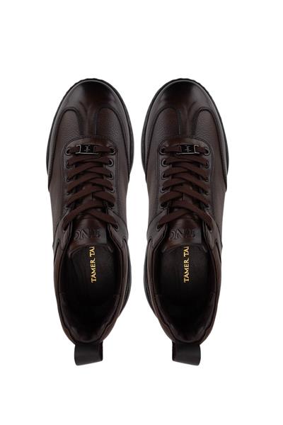 Tamer Tanca Erkek Hakiki Deri Kahverengi Sneakers & Spor Ayakkabı