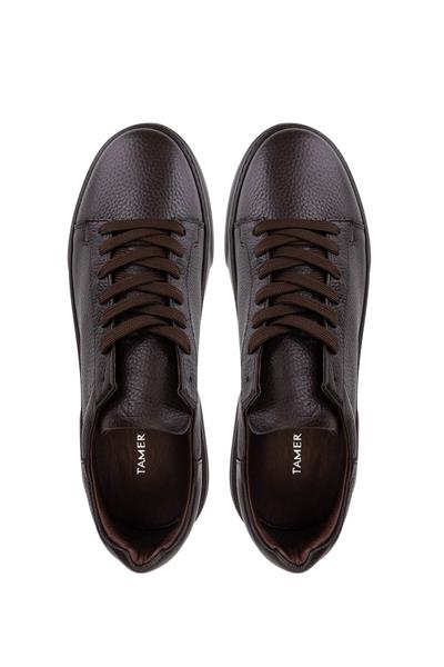 Tamer Tanca Erkek Hakiki Deri Kahverengi Taban Sneakers & Spor Ayakkabı
