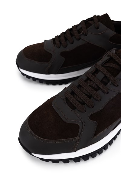 Tamer Tanca Erkek Hakiki Deri Kahverengi Sneakers & Spor Ayakkabı