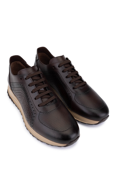 Tamer Tanca Erkek Hakiki Deri Kahverengi Sneakers & Spor Ayakkabı