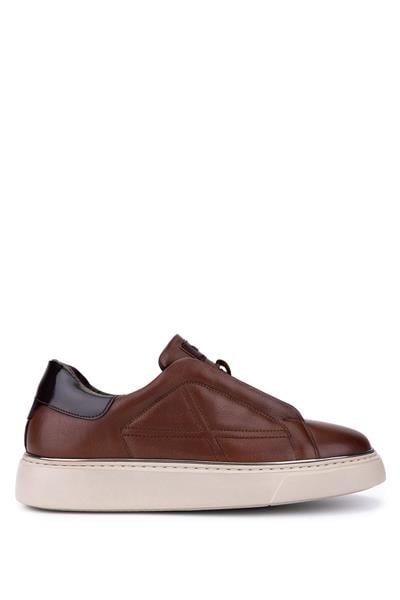 Tamer Tanca Erkek Hakiki Deri Kahverengi Sneakers & Spor Ayakkabı