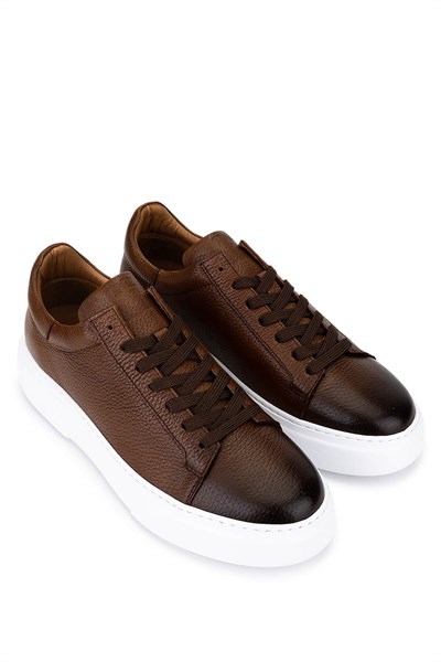 Tamer Tanca Erkek Hakiki Deri Kahverengi Sneakers & Spor Ayakkabı